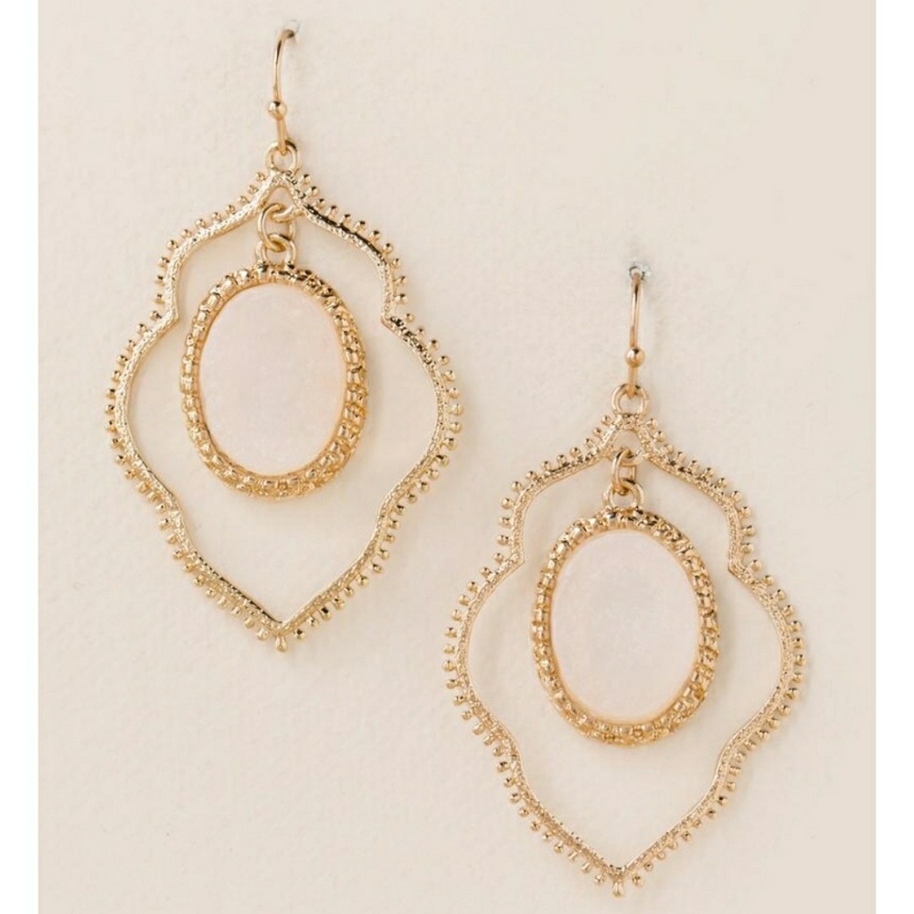 Copperas Drop Drusy Earrings